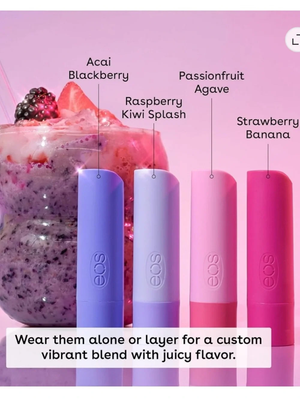 EOS flavor lab secret menu sunrise smoothie eos lip balm set
